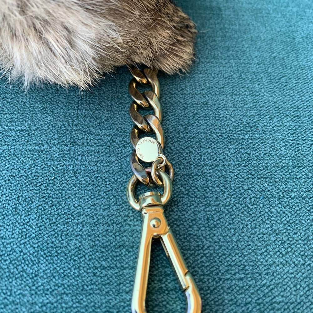 Fur Bag Charm with Gold Chain - Picture 8 of 9